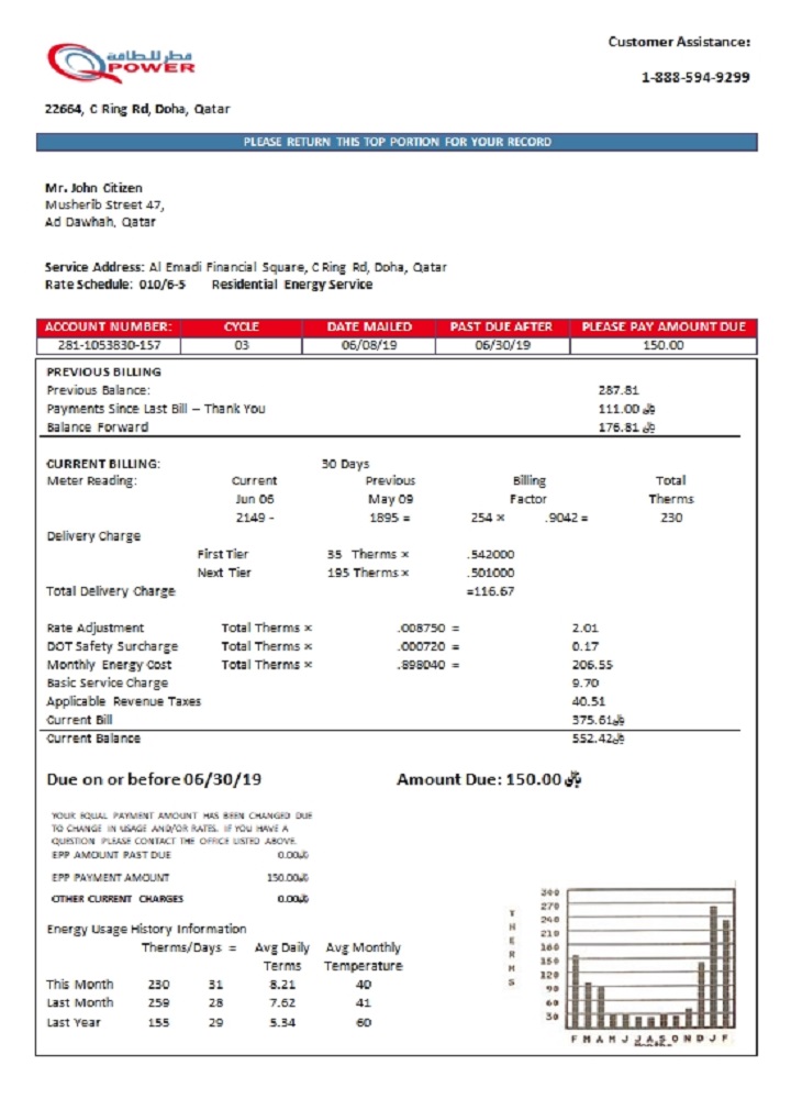  Minol USA business utility bill 